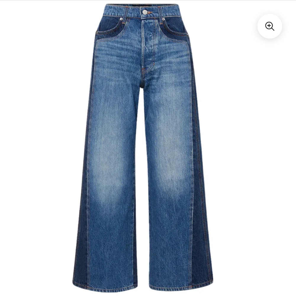 Veronica beard Taylor wide leg crop two tone jean 27